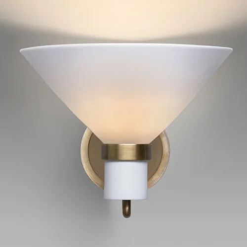 Настенный светильник (Бра) LAURISTON 155085-60 ImperiumLoft белый на 1 лампа, основание медь в стиле арт-деко  фото 2