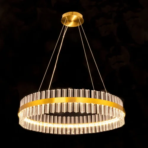 Люстра подвесная LED с пультом Рианна CL337083 Citilux прозрачная на 1 лампа, основание бронзовое в стиле современный с пультом фото 7