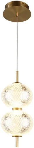 Светильник подвесной LED Cedrello OML-68806-02 Omnilux прозрачный на 1 лампу, основание латунь в стиле современный 