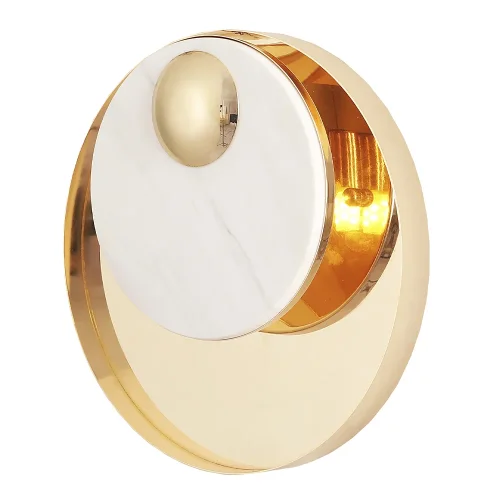 Бра GOCCIA AP1 Crystal Lux белый на 1 лампа, основание золотое в стиле современный отражённый свет фото 2