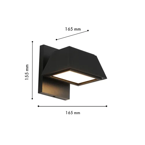 Настенный светильник уличный LED Trapezium 4300-1W Favourite уличный IP чёрный на 1 лампу, плафон чёрный в стиле хай-тек современный LED фото 2
