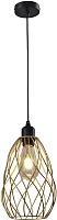 Светильник подвесной лофт Martha TL1191H-01GD Toplight золотой 1 лампа, основание чёрное в стиле лофт современный 