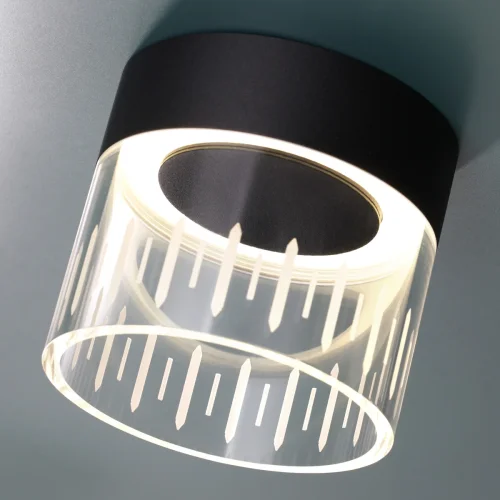 Светильник накладной LED Aura 359002 Novotech прозрачный 1 лампа, основание чёрное в стиле современный хай-тек круглый фото 3