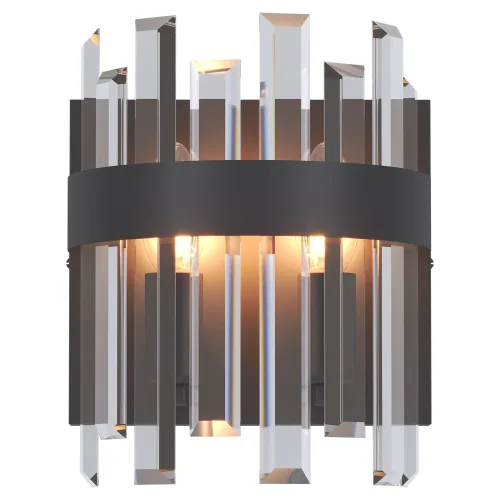 Бра LSP-8714 Lussole прозрачный на 2 лампы, основание чёрное в стиле современный 