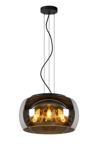 Светильник подвесной Olivia 45401/40/65 Lucide чёрный 3 лампы, основание чёрное в стиле современный 