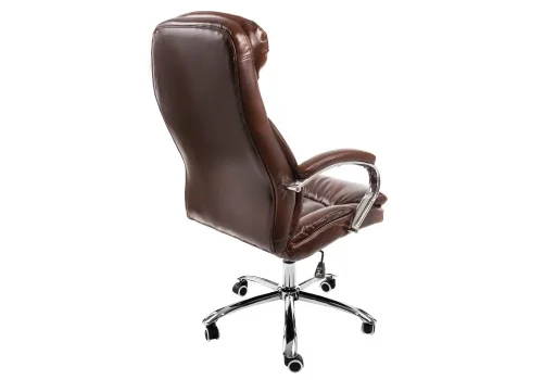 Кресло для руководителя Rich коричневое 1869 Woodville, коричневый/искусственная кожа, ножки/металл/хром, размеры - *1250***670*750 фото 2