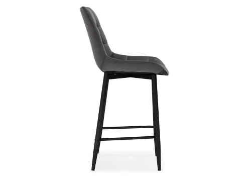 Полубарный стул Алст К темно-серый / черный 502126 Woodville, серый/велюр, ножки/металл/чёрный, размеры - ****500*560 фото 3
