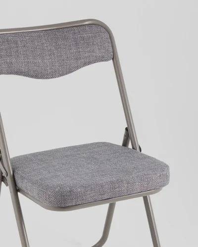 Стул складной Джонни рогожка серо-голубой каркас серый УТ000039512 Stool Group, серый/рогожка, ножки/металл/серый, размеры - ***** фото 2