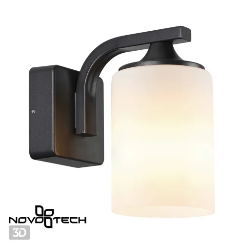 Настенный светильник Nami 370954 Novotech уличный IP54 чёрный 1 лампа, плафон белый в стиле современный E27 фото 5
