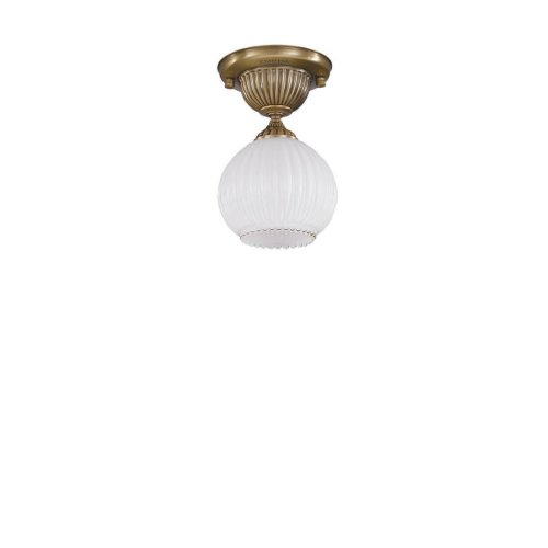 Светильник потолочный PL 9250/1 Reccagni Angelo белый 1 лампа, основание античное бронза в стиле классический 