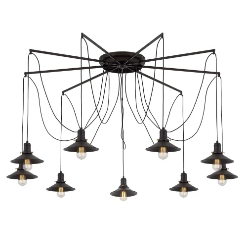 Светильник подвесной лофт Эдисон Spider CL451292 Citilux без плафона 9 ламп, основание коричневое в стиле лофт spider паук фото 17