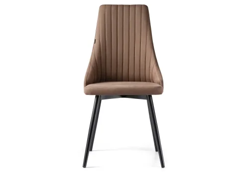 Деревянный стул Нараян velutto 23 / черный 462158 Woodville, коричневый/велюр, ножки/металл/чёрный, размеры - ****470*540 фото 2