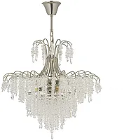 Люстра подвесная хрустальная Erli E 1.5.60.105 N Arti Lampadari прозрачная на 12 ламп, основание никель в стиле арт-деко 