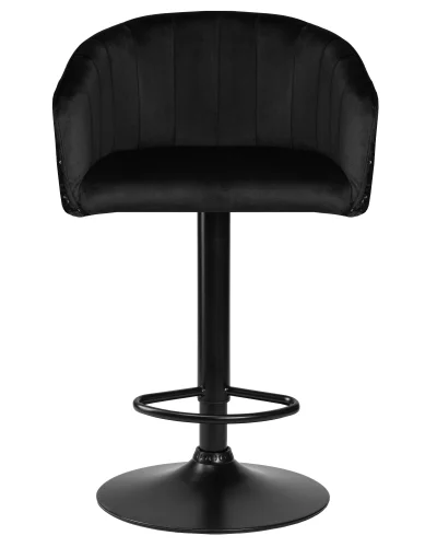 Стул барный 5025_BlackBase_Shiny-LM DARCY BLACK SHINY, цвет сиденья черный велюр с черно-золотыми пайетками, цвет основания черный Dobrin, чёрный/велюр, ножки/металл/чёрный, размеры - 860*1070***510*460 фото 6