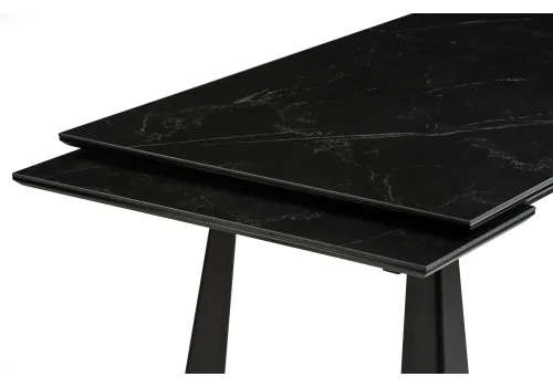 Керамический стол Бэйнбрук 140х80х76 черный мрамор / черный 530827 Woodville столешница мрамор черный из керамика фото 7
