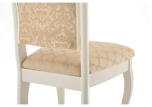 Деревянный стул Фабиано бежевый 318612 Woodville, бежевый/ткань, ножки/массив березы дерево/белый, размеры - ****440*520 фото 6