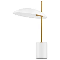 Настольная лампа LED Marmara 801916 Lightstar белая 1 лампа, основание золотое белое мрамор металл в стиле арт-деко 