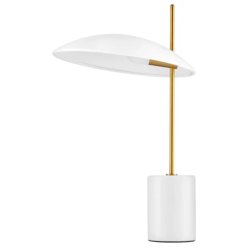 Настольная лампа LED Marmara 801916 Lightstar белая 1 лампа, основание золотое белое мрамор металл в стиле арт-деко 
