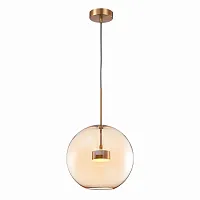 Светильник подвесной LED Bopone SL1133.323.01 ST-Luce янтарный 1 лампа, основание латунь в стиле современный шар