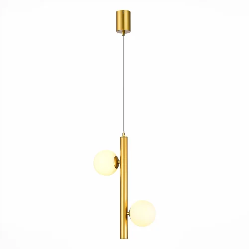 Светильник подвесной Asolo SL1185.203.02 ST-Luce белый 2 лампы, основание золотое в стиле современный шар