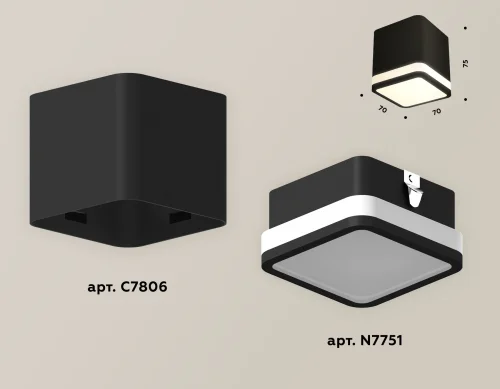 Светильник накладной Techno Spot XS XS7806030 Ambrella light чёрный 1 лампа, основание чёрное в стиле хай-тек современный квадратный фото 3