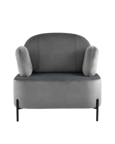 Кресло Кэнди велюр серый УТ000035878 Stool Group, серый/велюр, ножки/металл/чёрный, размеры - ****860*790мм фото 3