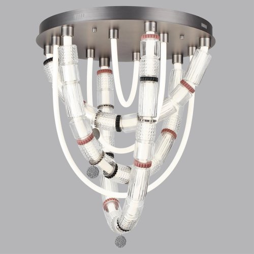 Люстра потолочная LED Collier 5456/80CL Odeon Light прозрачная на 1 лампу, основание никель серое в стиле современный фото 5 Люстра потолочная LED Collier 5456/80CL Odeon Light прозрачная на 1 лампу, основание никель серое в стиле современный фото 5