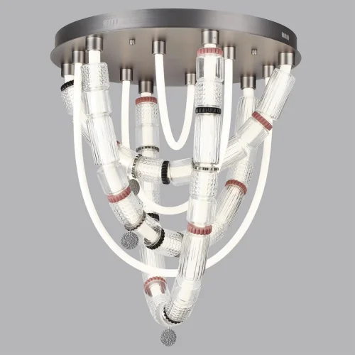 Люстра потолочная Collier 5456/80CL Odeon Light прозрачная на 1 лампу, основание никель серое в стиле современный фото 5