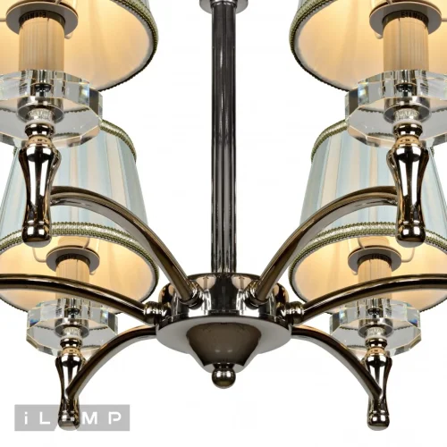 Люстра подвесная Olivia 82336/6 CR iLamp бирюзовая на 6 ламп, основание хром в стиле американский современный  фото 3