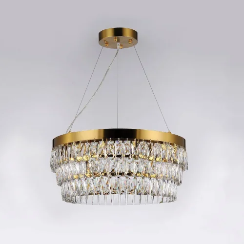Люстра подвесная хрустальная Magnitudo 2206-12P Favourite прозрачная на 12 ламп, основание золотое в стиле современный  фото 5