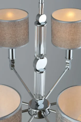 Люстра подвесная Scario OML-64503-08 Omnilux серая коричневая на 8 ламп, основание хром в стиле классический  фото 4
