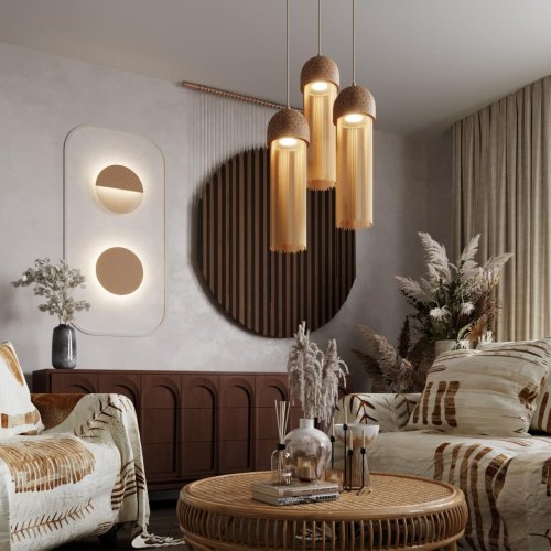 Бра LED Cork 7073/15WL Odeon Light бежевый на 1 лампу, основание бежевое в стиле современный кантри отражённый свет фото 3