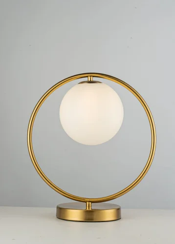 Настольная лампа Candiolo H 4.1.T2 B Arti Lampadari белая 1 лампа, основание золотое металл в стиле современный  фото 3
