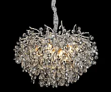 Люстра подвесная Авани 07873-60,16 Kink Light прозрачная на 10 ламп, основание серебряное в стиле флористика современный ветви