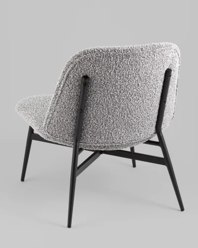Кресло лаунж Ease, серый УТ000038984 Stool Group, серый/букле, ножки//чёрный, размеры - ****660*725мм фото 4