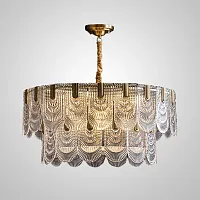 Люстра подвесная LAURENCE D80 194229-23 ImperiumLoft прозрачная на 12 ламп, основание латунь в стиле современный 