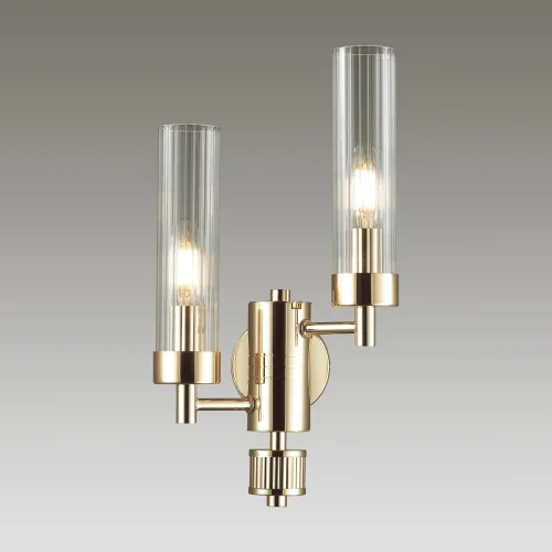 Бра Kamilla 5274/2W Lumion прозрачный на 2 лампы, основание золотое в стиле классический  фото 3