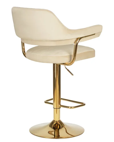 Стул барный набор 2 шт. SET-2 5019_Golden-LM, цвет сиденья бежевый велюр (MJ9-10), цвет основания золото Dobrin, /велюр, ножки/металл/золотой, размеры - 990*1200***610*540 фото 5