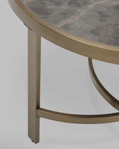 Журнальный столик Адриана 80*80, серая керамика, сталь шампань УТ000041496 Stool Group столешница серая из мрамор фото 3