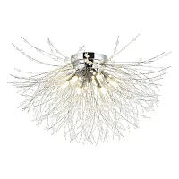 Люстра потолочная Davie LSP-8780 Lussole прозрачная на 6 ламп, основание хром в стиле флористика современный ветви