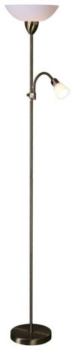 Торшер напольный  315-505-02 Velante для чтения белый 1 лампа, основание античное латунь античное бронза в стиле классический
