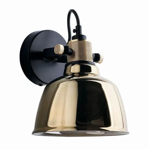Бра Amalfi 9155-NW Nowodvorski золотой на 1 лампа, основание чёрное в стиле лофт 