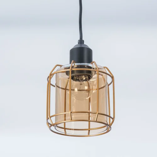 Светильник подвесной Таверна CL542212 Citilux бронзовый прозрачный янтарный 1 лампа, основание чёрное в стиле кантри  фото 3