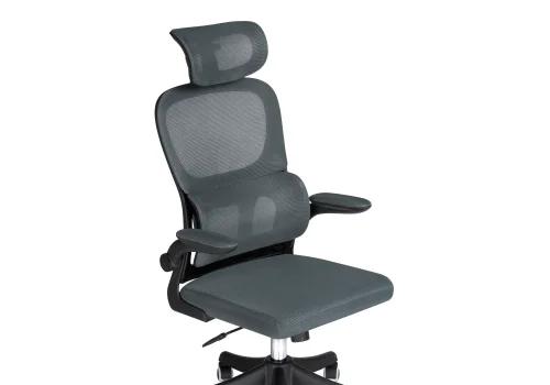 Компьютерное кресло Sprut dark gray 15622 Woodville, серый/сетка, ножки/пластик/чёрный, размеры - *1270***640*670 фото 6