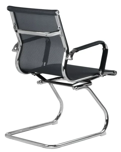 Офисное кресло для посетителей 102N_Mesh-LMR CODY MESH, цвет сиденья черный, цвет основания хромированная сталь Dobrin, чёрный/сетка, ножки/металл/хром, размеры - ****535*600 фото 4