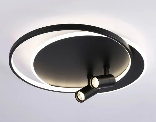 Светильник потолочный LED с пультом FL51393 Ambrella light чёрный 1 лампа, основание чёрное в стиле хай-тек современный  фото 3