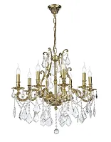 Люстра хрустальная подвесная Barolo E 1.1.8.600 CG Dio D'Arte без плафона на 8 ламп, основание золотое в стиле классический 