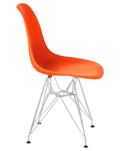 Стул обеденный 638APP-LMZL DSR, цвет сиденья оранжевый (O-02), цвет основания хромированная сталь Dobrin, оранжевый/, ножки/металл/хром, размеры - ****460*535 фото 2