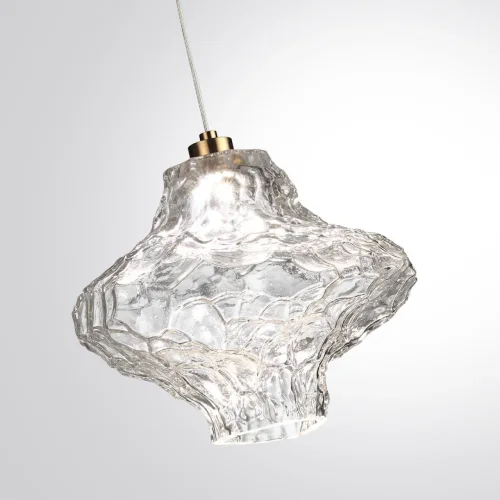 Светильник подвесной LED Ordi 5107/3L Odeon Light прозрачный на 1 лампу, основание античное бронза в стиле арт-деко современный фото 5