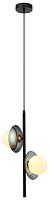 Светильник подвесной 221-026-02 Velante белый 2 лампы, основание чёрное в стиле современный шар
